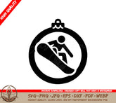 Snowboarding Ornament - Digital Download (SVG, PNG, JPG, AI, PDF, DXF, EPS, WebP)